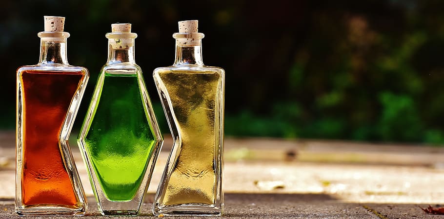 bottles, alcohol, form, three, matching, beverages, drink, container HD wallpaper