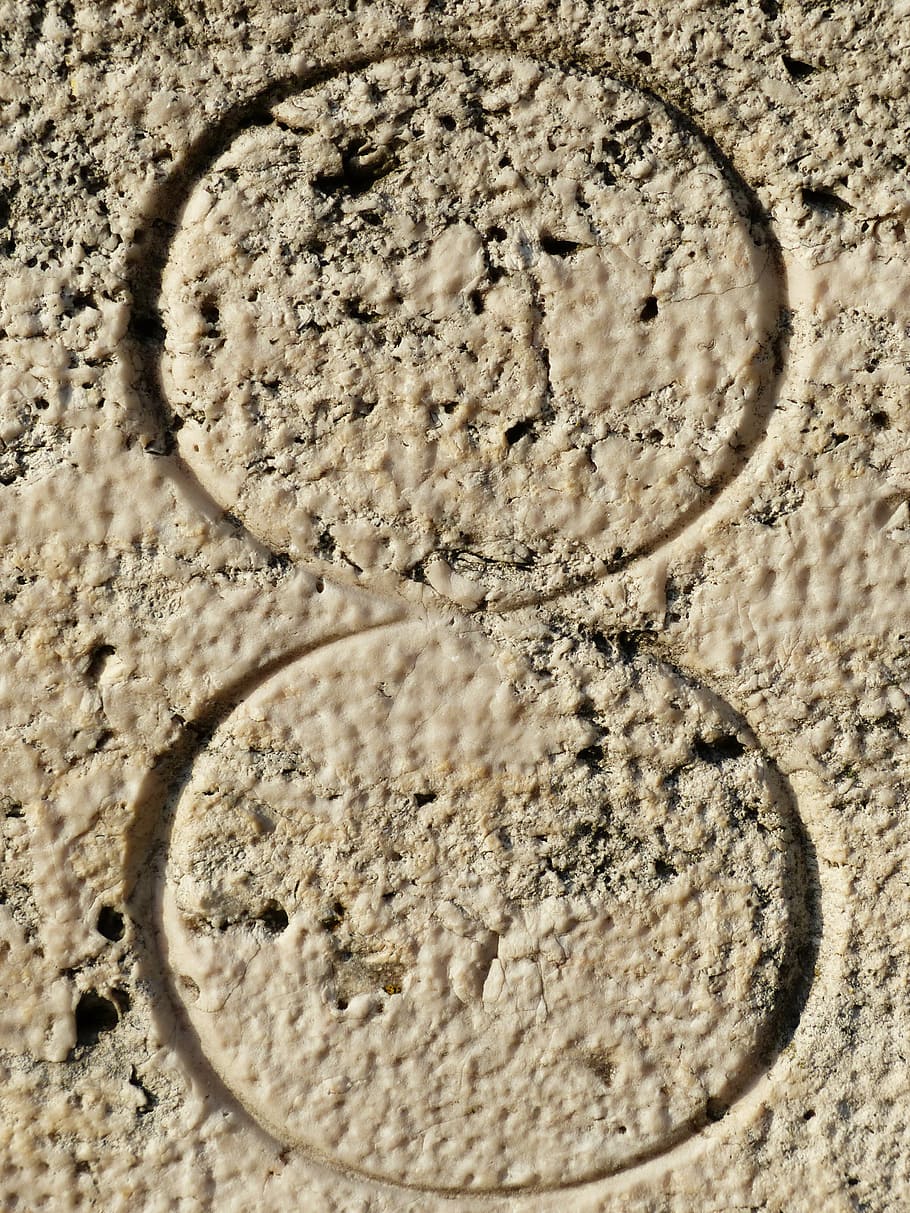 eight, number, digit, stone, character steinzeichnung, scribing HD wallpaper