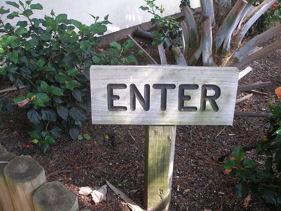 enter sign, post, symbol, text, banner, communication, western script HD wallpaper