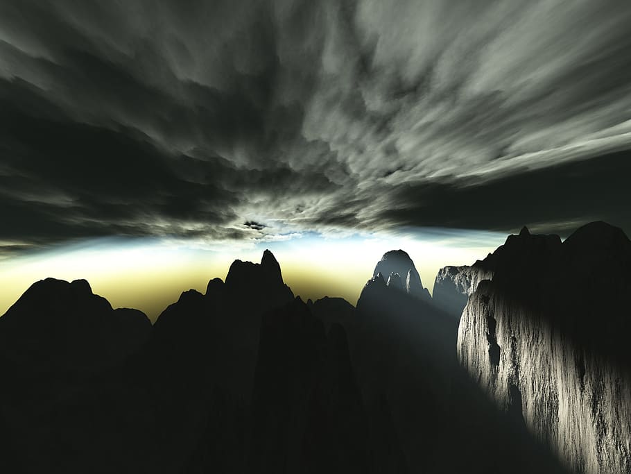 sunset, outdoors, sky, dawn, nature, storm, rays, rays of sun HD wallpaper