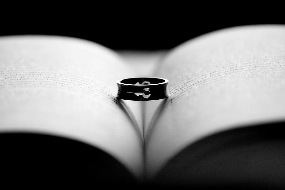 ring, book, shadow, close-up, selective focus, indoors, jewelry HD wallpaper