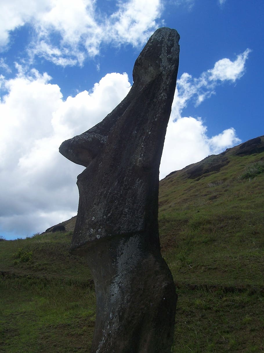 rapa nui, moai, easter island, chile, travel, sky, clouds, landscape HD wallpaper