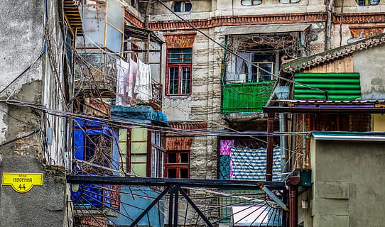 odessa, yard, balconies, window, architecture, building exterior HD wallpaper