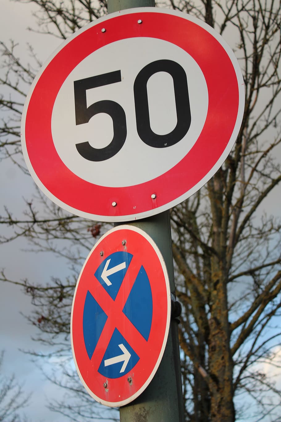 traffic sign, about, shield, red, road sign, street sign, 50 kmh HD wallpaper