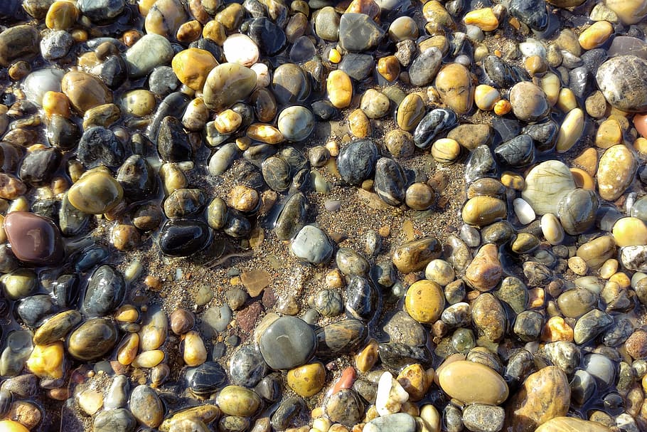 Sea, Beach, Water, Pebbles, Landscape, nature, rock - Object, HD wallpaper