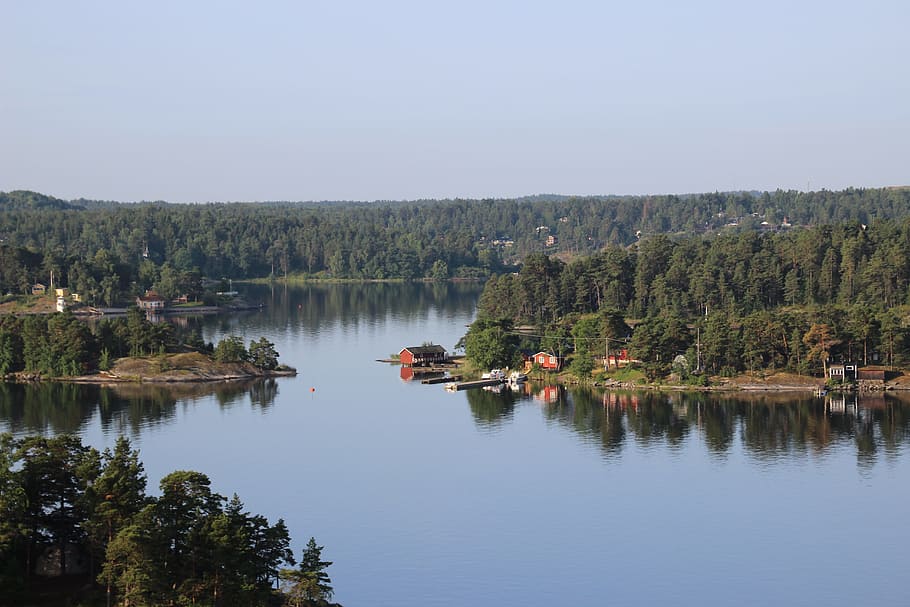 Sweden, Stockholm, Archipelago, lake, reflection, outdoors, HD wallpaper