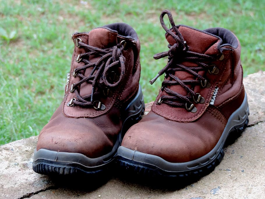 shoe, rustic, boot, work, second hand, pair, shoelace, brown HD wallpaper