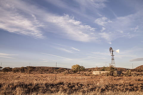 Landscape, Windmill, Karoo, south africa, heartland, farmland HD wallpaper