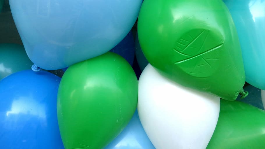balloons, enge, squeeze, blue green, air, green color, multi colored HD wallpaper