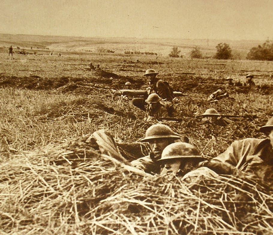 American Troops in World War I, battle, photos, public domain, HD wallpaper