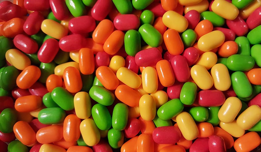 multicolored candy beans, tic tacs, colors, bright colors, candies