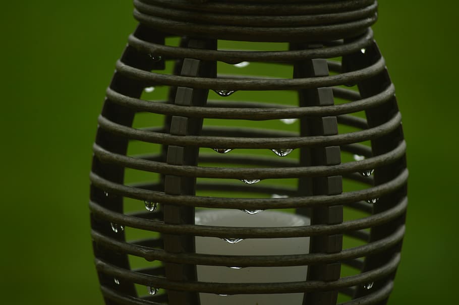 close-up, container, round, waterdrops, wet, green color, no people HD wallpaper