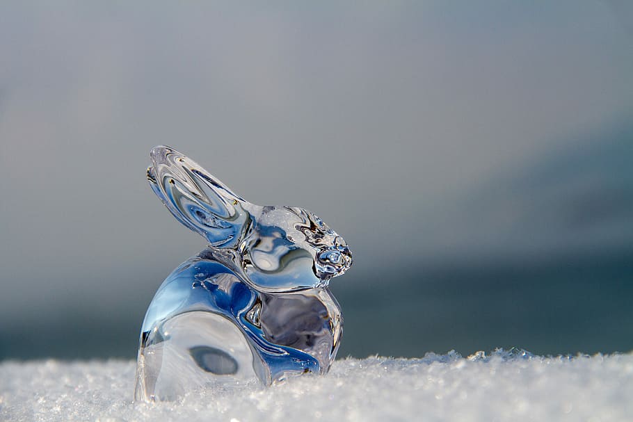 close up photography of crystal rabbit ornament, easter, hare HD wallpaper