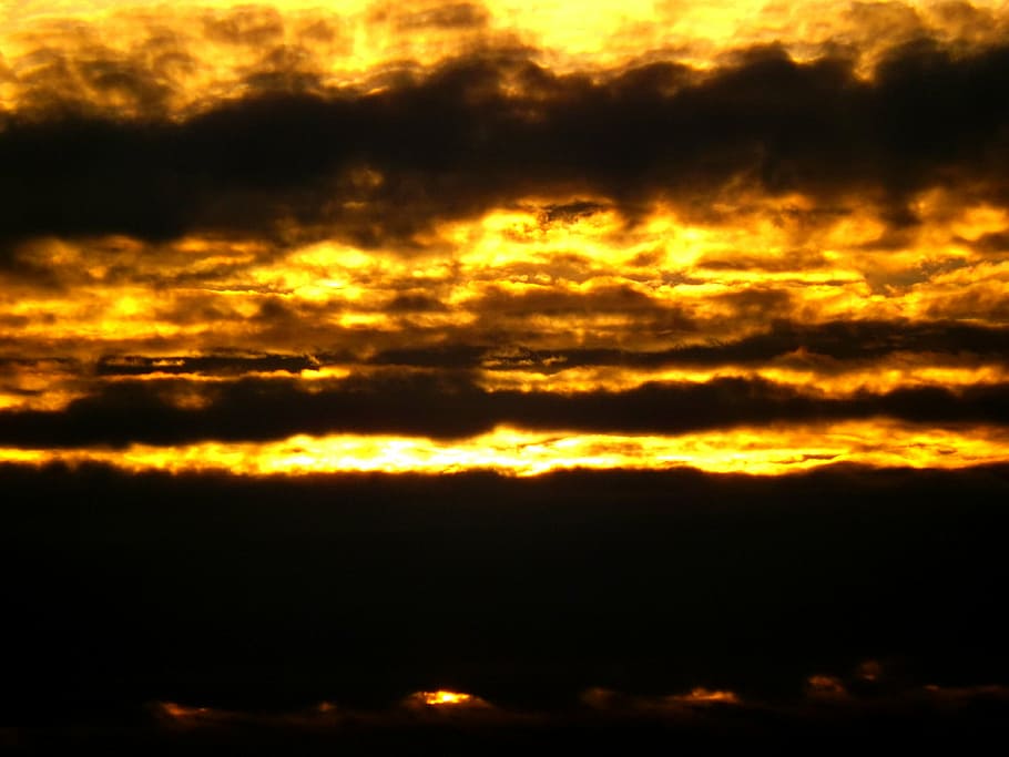 sunset, cloud, sky, fire, red, black, cloud - sky, dramatic sky HD wallpaper