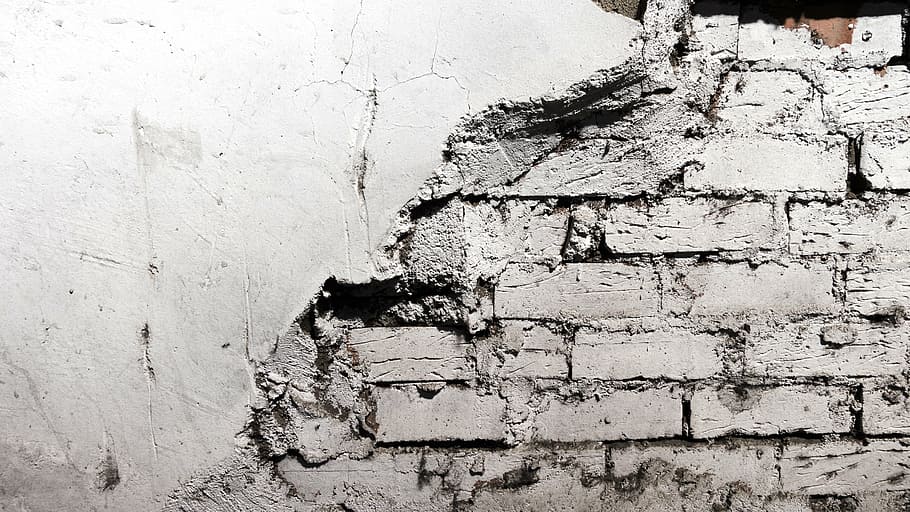 white brick wall, grunge, texture, background, surface, dirty HD wallpaper