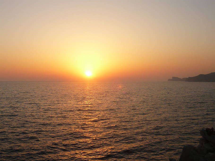 sunset, sea, horizon, sky, water, beauty in nature, scenics - nature HD wallpaper