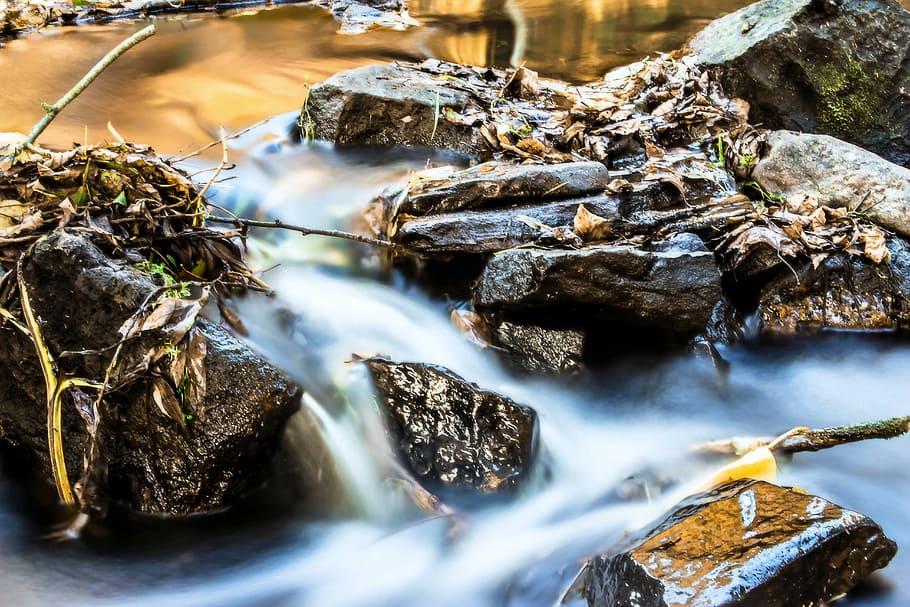river, bach, water, waters, stones, flow, nature, driving äste HD wallpaper