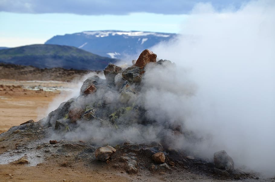 Steam, Source, Iceland, Volcanic, hot source, volcano area HD wallpaper