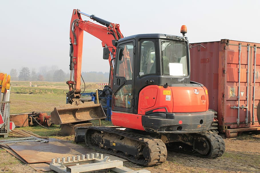 Excavators, Site, construction abbruchzange, construction machine HD wallpaper