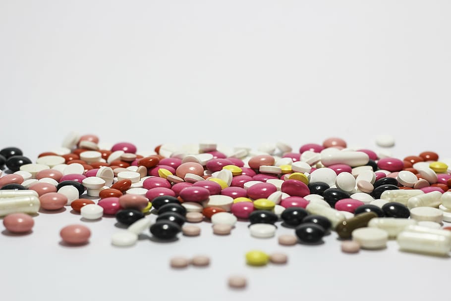 assorted-color-and-shape medication pill lot, medications, cure HD wallpaper
