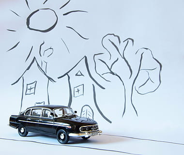 tatra 603, auto, model, miniature, black, toy, car, mode of transportation HD wallpaper