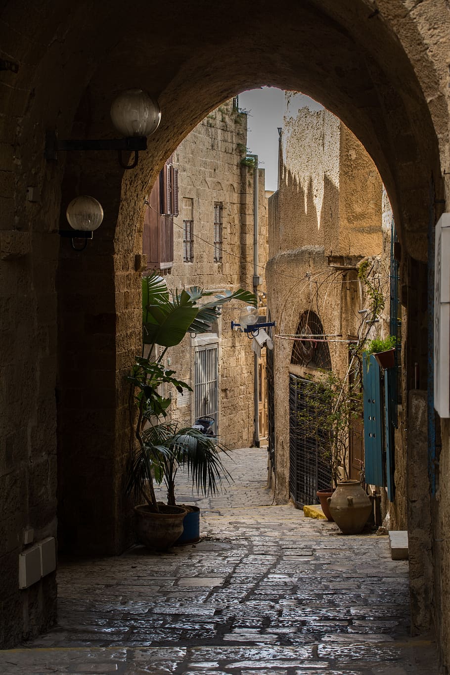 architecture, jaffa, old street, old town, road, city, building