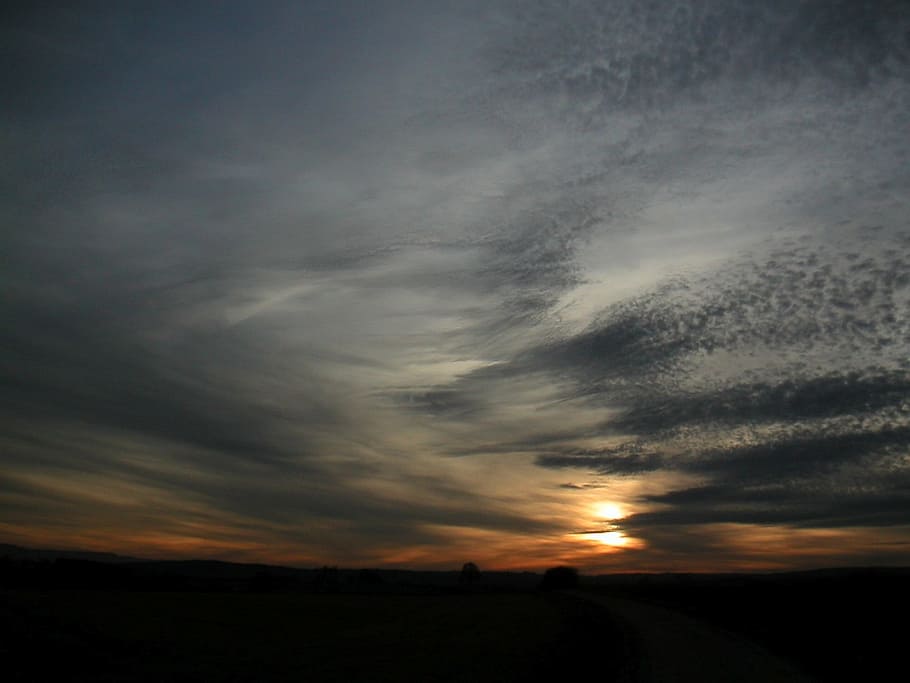 clouds, abendstimmung, sunset, sky, evening sky, afterglow HD wallpaper