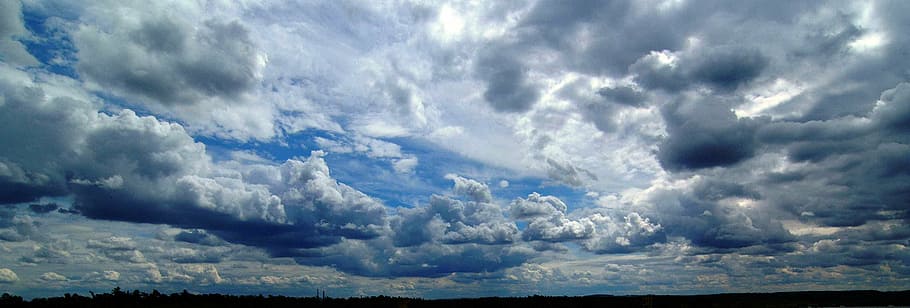 photography of white clouds, nature, dark, horizon, summer HD wallpaper