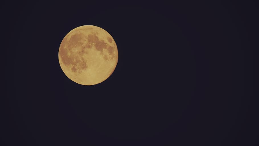 moon, orange moon, astronomy, night, moon Surface, planetary Moon HD wallpaper