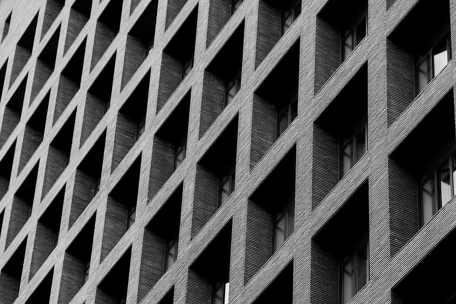 gray and black concrete multi-storey building, structure, architecture, HD wallpaper