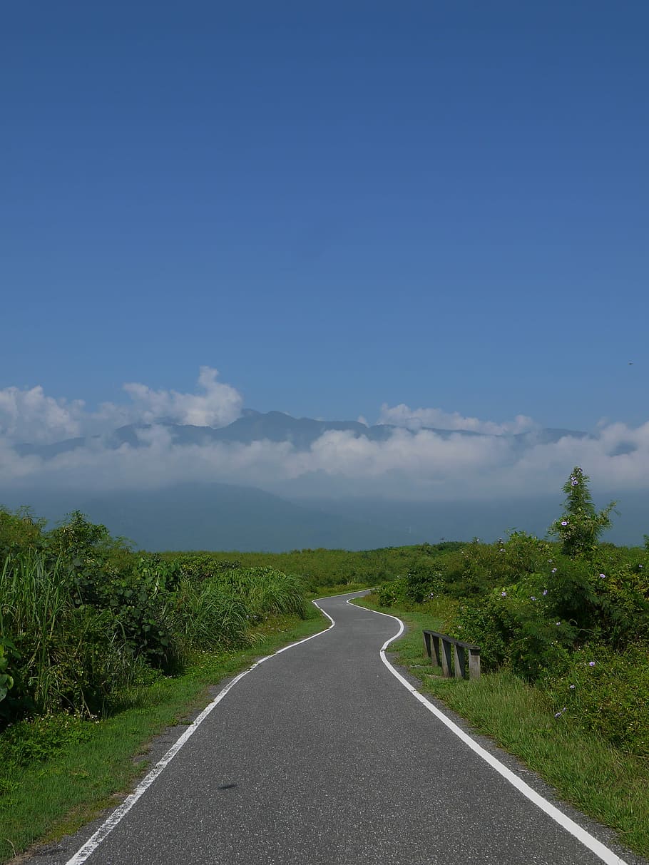 Mountain, Road, Nature, Outdoors, sky, blue, the way forward HD wallpaper