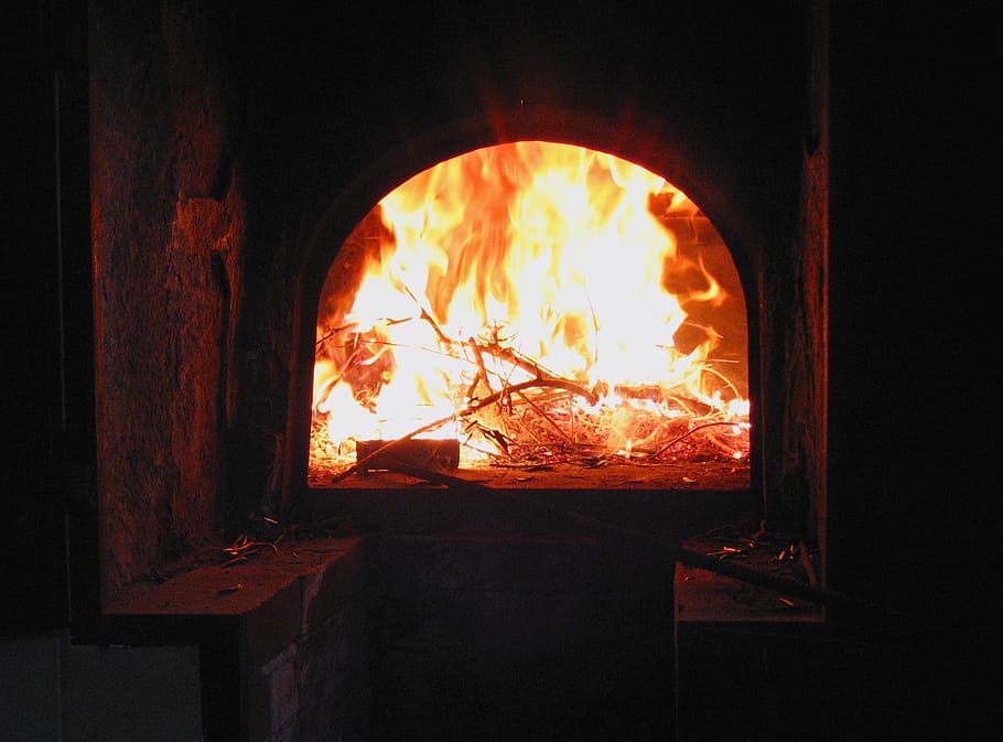 oven, fireplace, firebox, lit, burn, cook, wood fired oven HD wallpaper