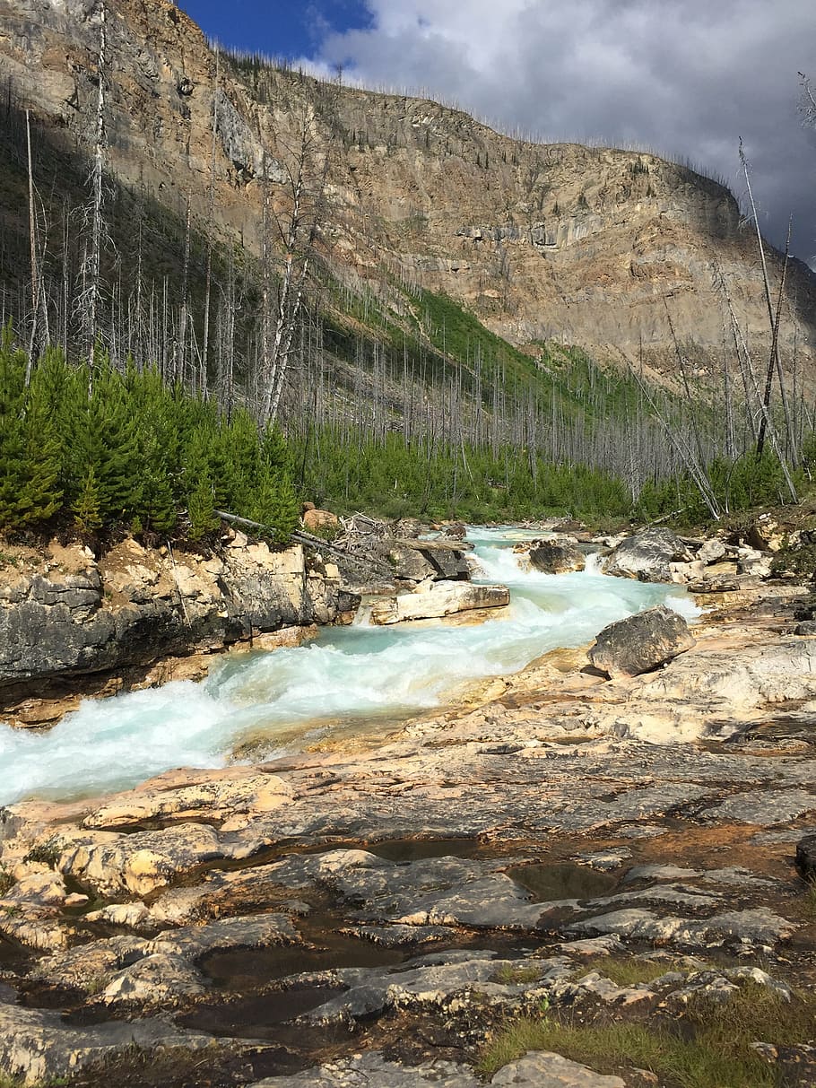 canada, river, mountain, nature, outdoors, park, landscape HD wallpaper