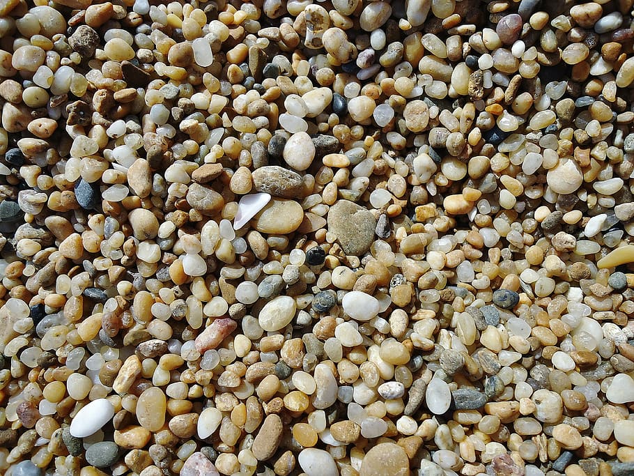 pebbles, beach, ocean, colors, roller, full frame, large group of objects HD wallpaper