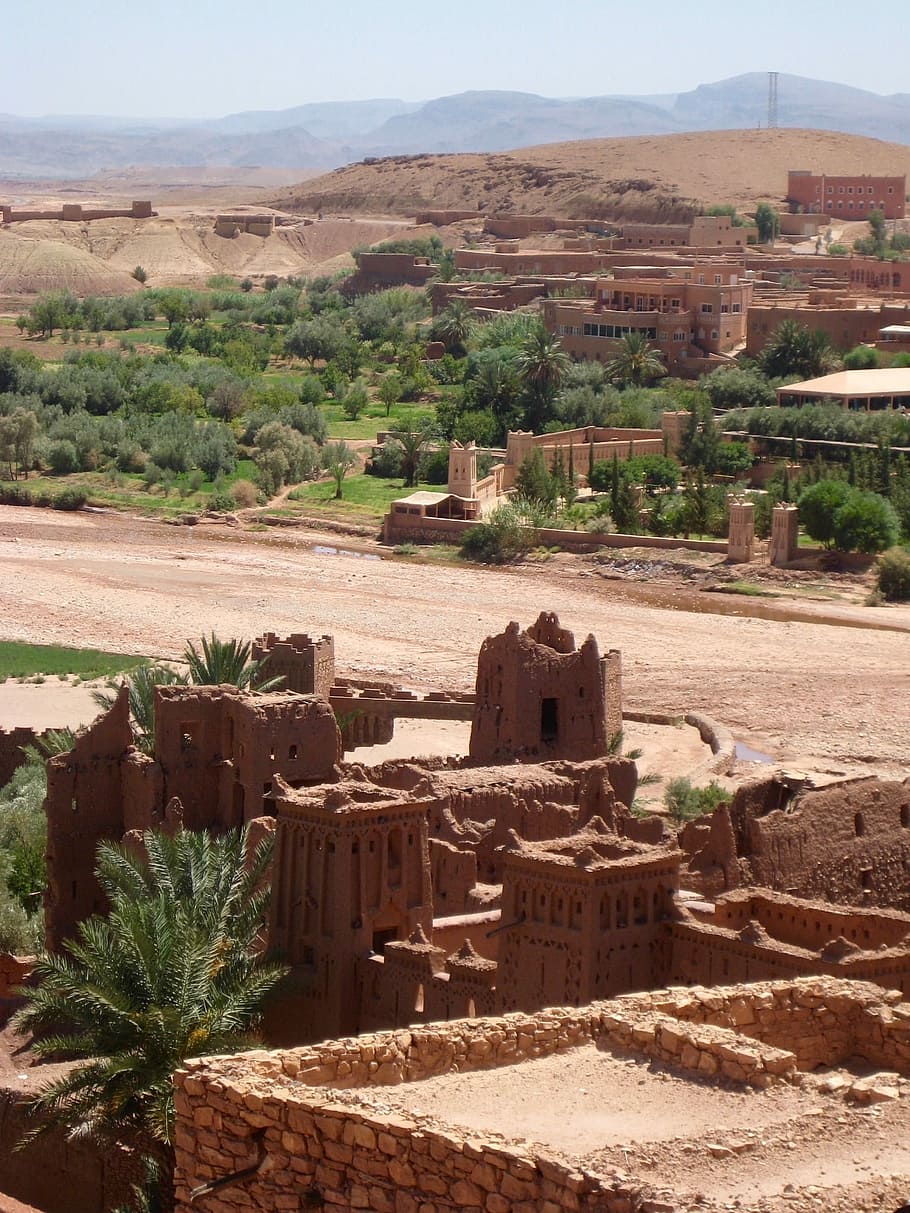 Morocco, Landscape, Buildings, ancient, no people, day, arid climate HD wallpaper