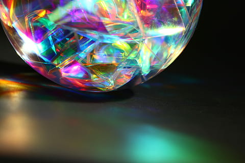 multi-colored disco ball, magic, orb, sphere, energy, spiritual HD wallpaper