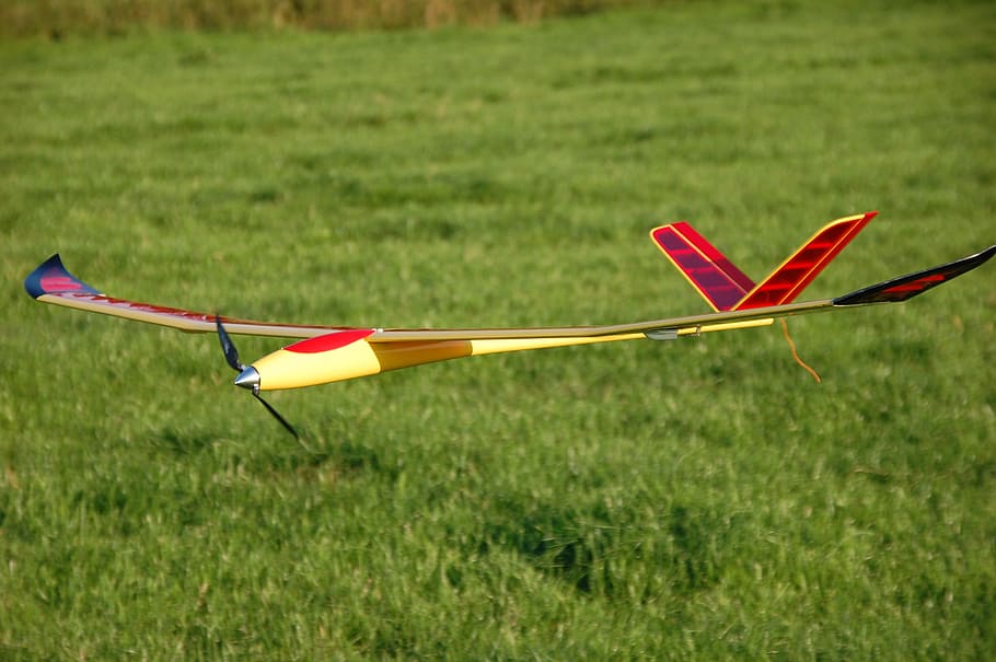 Model Airplane, Hobby, remotely controlled, model flying, grass HD wallpaper