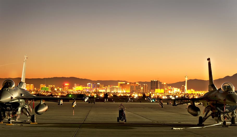 Las Vegas, Nevada, Skyline, City, Lights, evening, dusk, buildings
