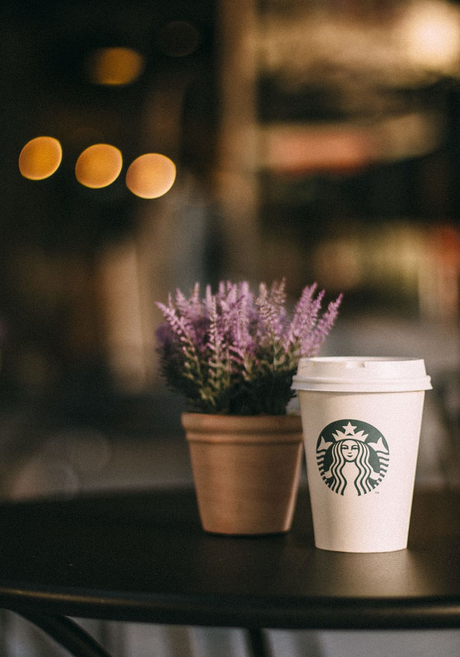 wood, coffee, cup, flowers, background, blur, coffee cup, coffee table HD wallpaper