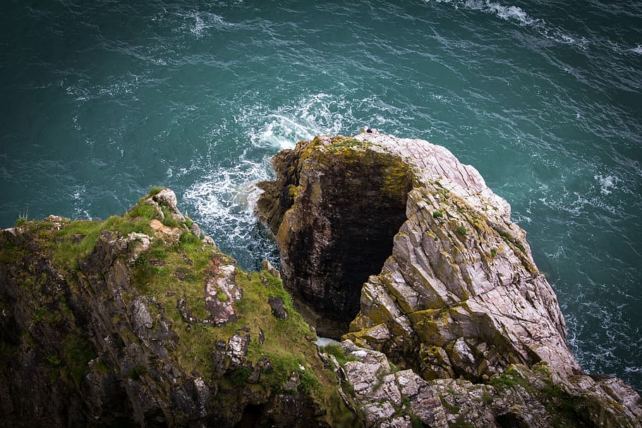sea, ocean, cliffs, nature, water, seascape, coast, marine HD wallpaper
