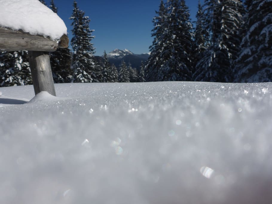 Snow, Landscape, Winter, Mountains, sky, alpine, wintry, cold HD wallpaper
