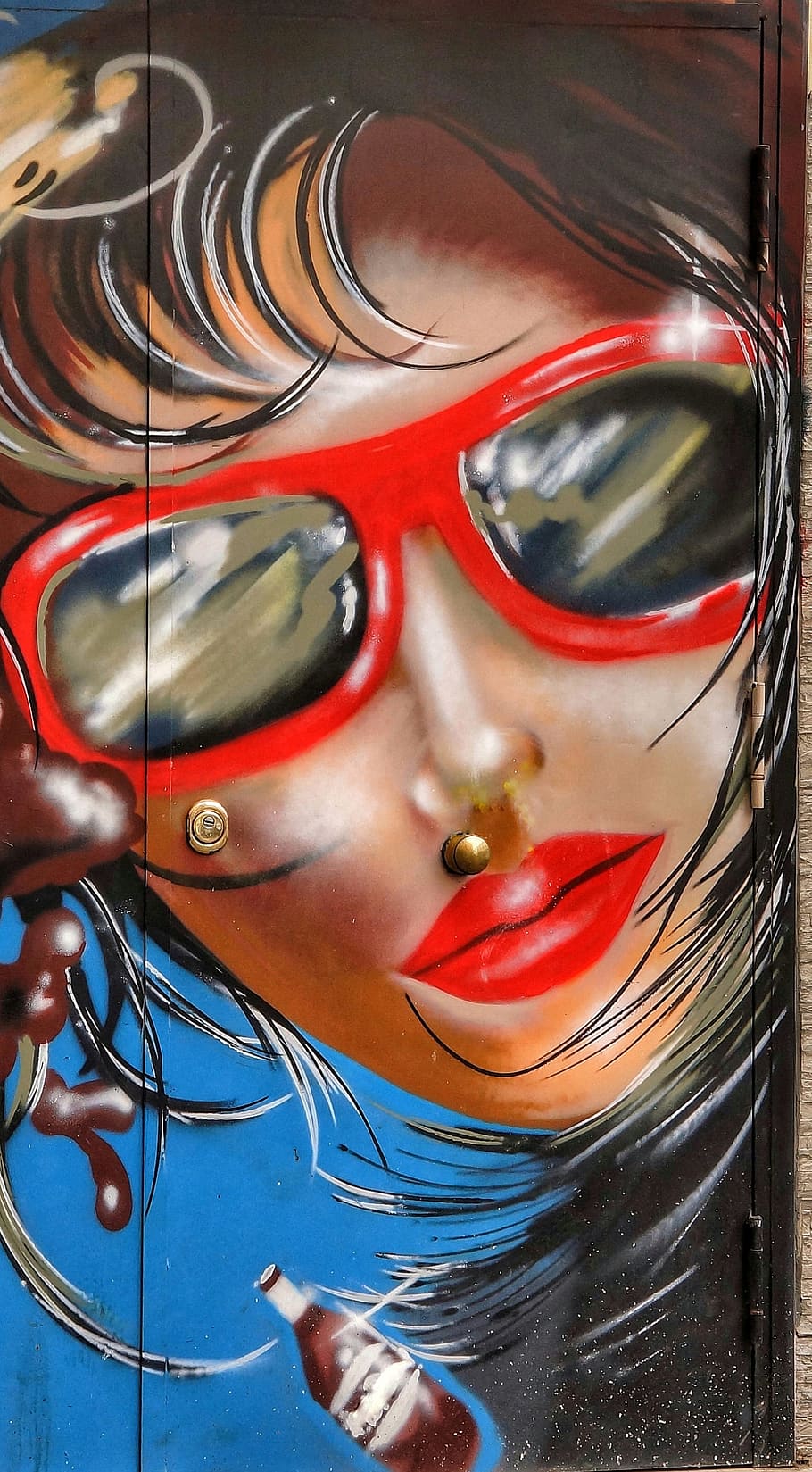 door, wall, art, graffiti, style, fashion, people, beautiful HD wallpaper