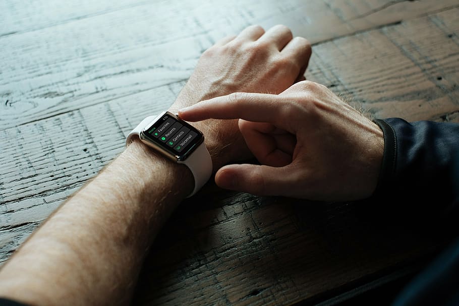 apple, hands, wood, communication, wireless technology, human hand HD wallpaper