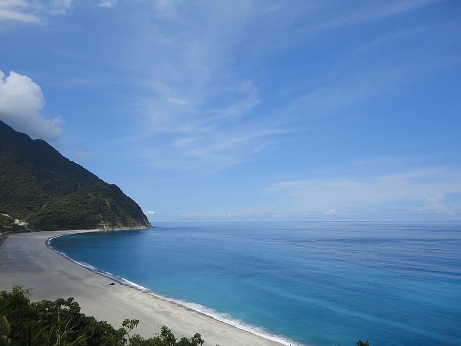 cliffs, sea, ocean, pacific ocean, taiwan, water, scenics - nature, HD wallpaper