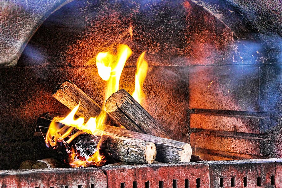 fire, fireplace, combs thread cutting, flame, burn, heat, open fire HD wallpaper