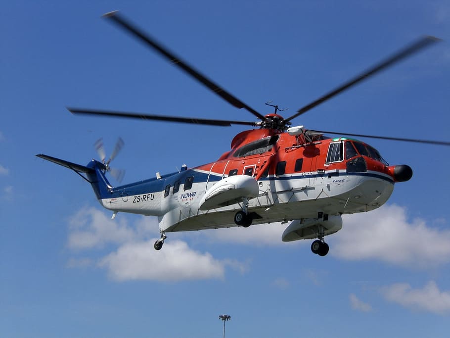 helicopter, flying, sky, mode of transportation, air vehicle HD wallpaper