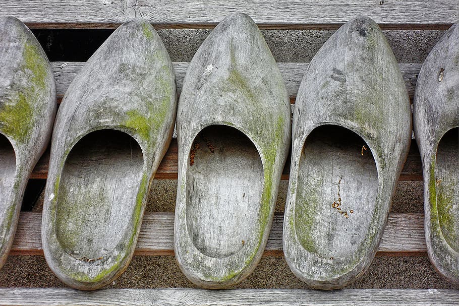 shoes, wooden shoes, garden shoe, historically, nostalgia, popular, HD wallpaper