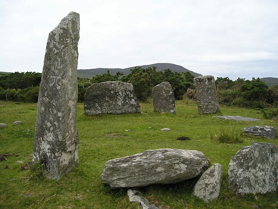 Ireland, Stone Circle, Landscape, megalithic structure, mystical, HD wallpaper