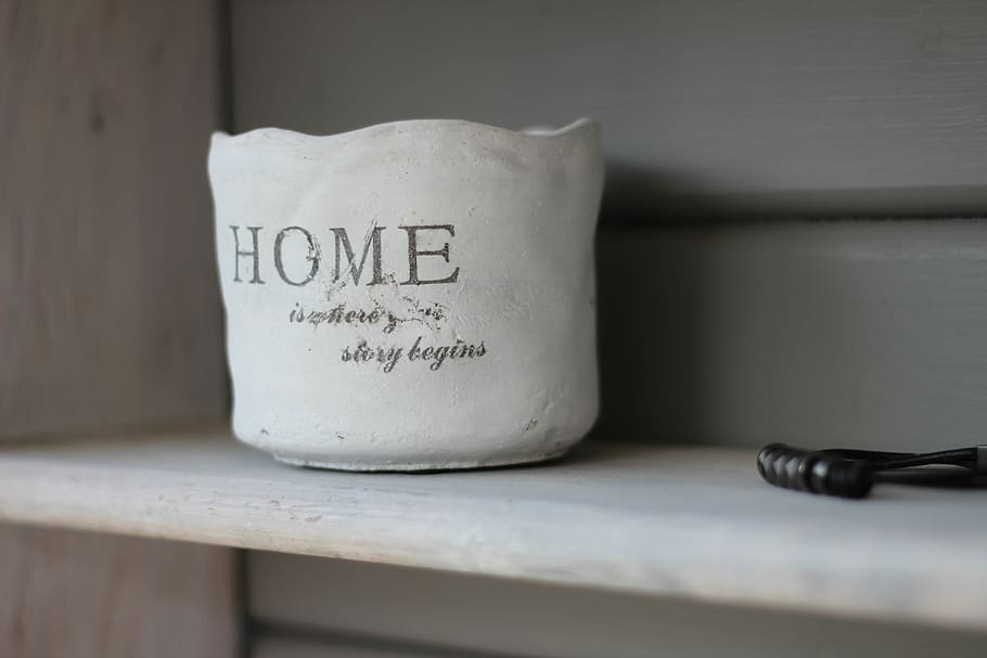 white Home printer vase on white wooden board, untitled, shelf HD wallpaper