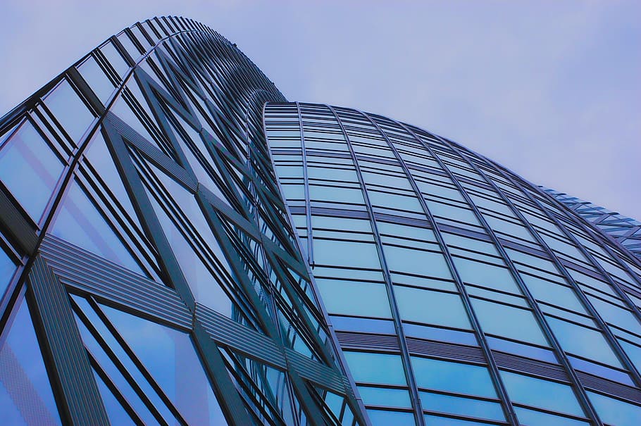 black steel glass structure worms eyeview, japan, tokyo, building HD wallpaper